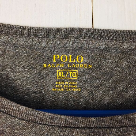 POLO RALPH LAUREN Men's Gray Crew Neck Cotton Long Sleeve Shirt XL Extra Large - Picture 2 of 11